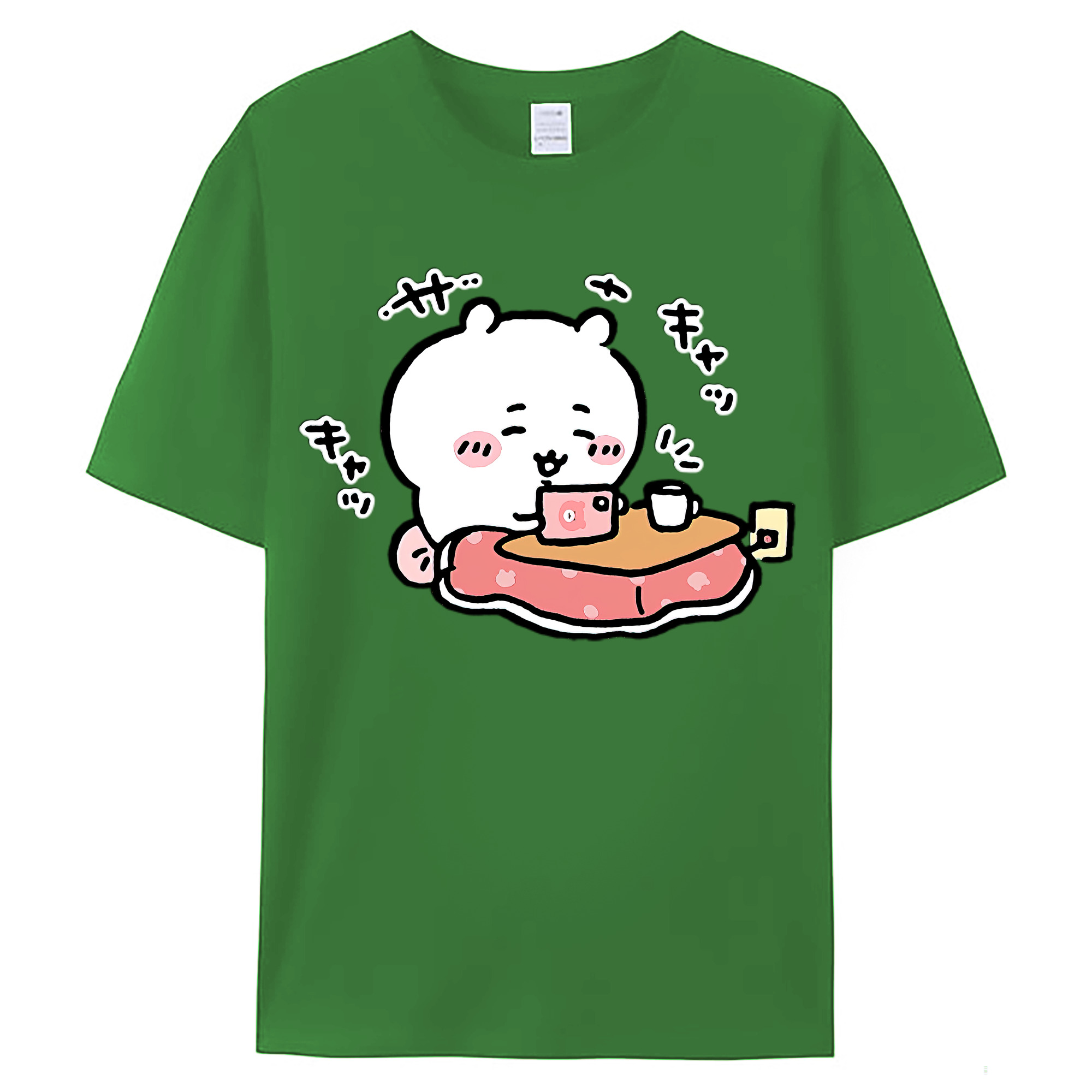 （画像用） ちいかわ ちいかわ Chii-kawa chiikawa レディースカジュアルプリントTシャツ（綿100％）
